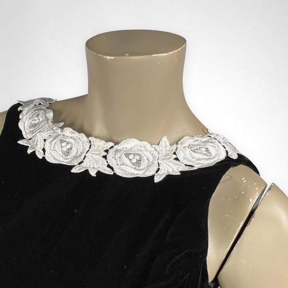 Vintage SCOTT MCLINTOCK‎ Velvet Sleeveless Black Maxi Dress 4 - Picture 7 of 8
